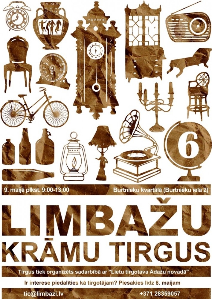 9. maijā norisināsies šīs sezonas pirmais un kopsummā sestais Limbažu krāmu tirgus