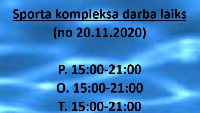 No 20.novembra izmaiņas Limbažu peldbaseina darba laikā
