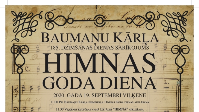 Tiekamies Himnas Goda dienā! 19.septembrī Viļķenē