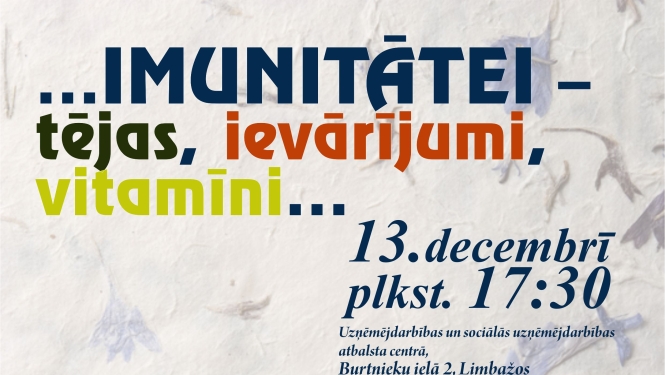 Lekcijas/meistarklases par veselīgu uzturu decembrī Limbažu novadā!