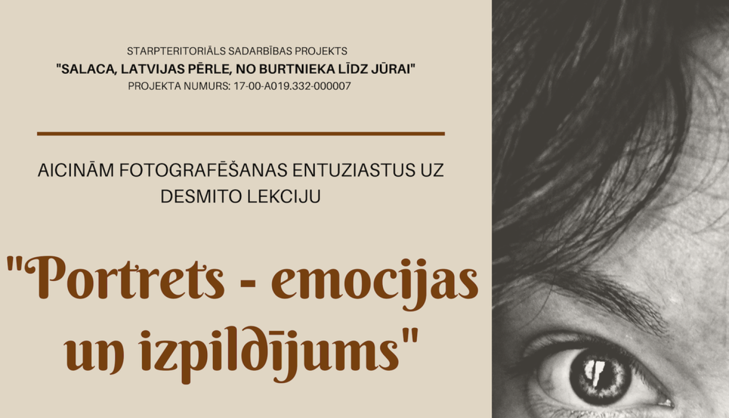 Aicinām fotografēšanas entuziastus uz lekciju “Portrets – emocijas un izpildījums”