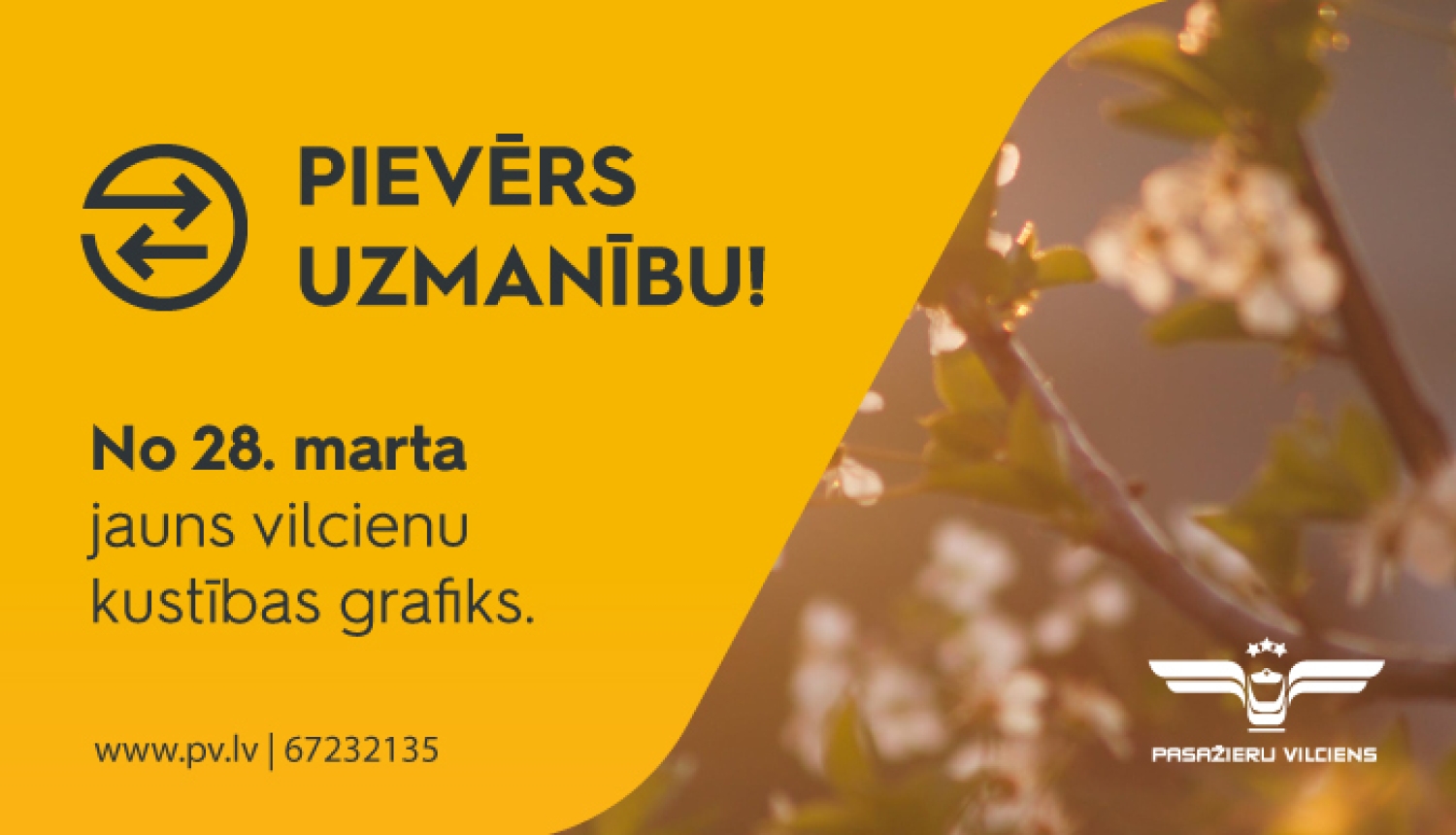 Izmaiņas vilcienu kustības grafikā no 28.03.2021.